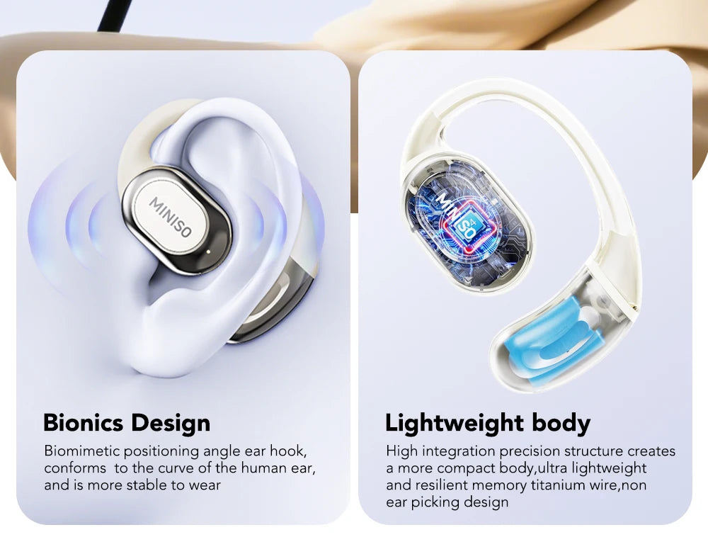 MINISO MS156 Bluetooth V5.4 AI Earphones OWS Sports Wireless Headphones Translation Earphone HD Call Earbuds with Mic Long-life