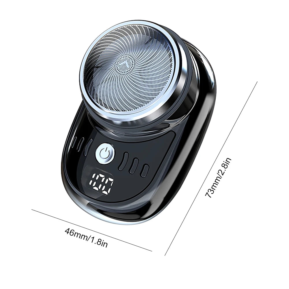 Men Mini Electric Travel Shaver USB Charging Painless Cordless Trimmer with Digital Display Washable Pocket Size Portable Shaver