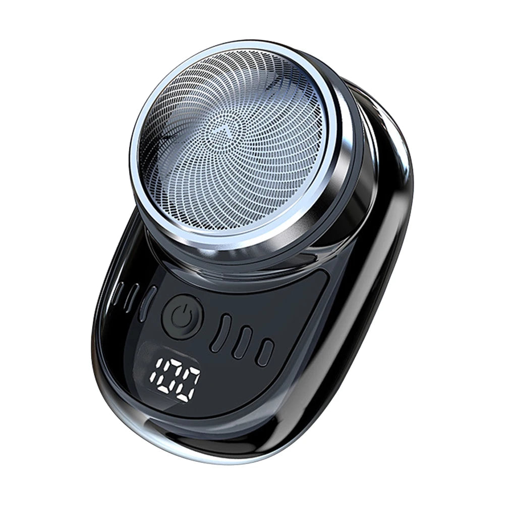 Men Mini Electric Travel Shaver USB Charging Painless Cordless Trimmer with Digital Display Washable Pocket Size Portable Shaver