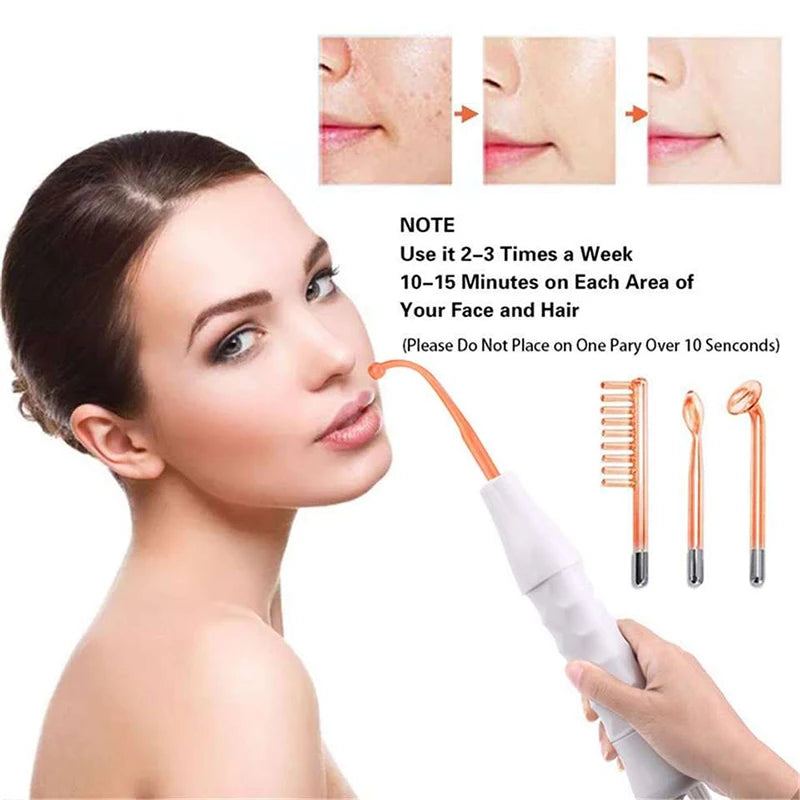 Facial Galvanic High Frequency Facial Therapy Wand For Hair Growth 4 In 1 Acne Removal Skin Care Glass Tube Facial Beauty Tools
