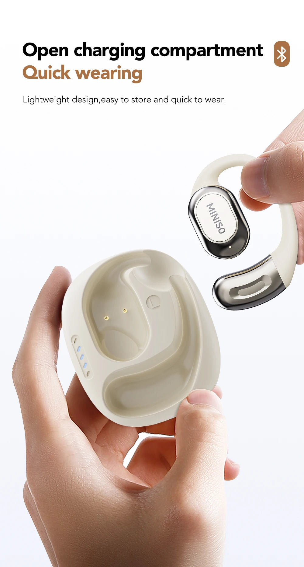 MINISO MS156 Bluetooth V5.4 AI Earphones OWS Sports Wireless Headphones Translation Earphone HD Call Earbuds with Mic Long-life