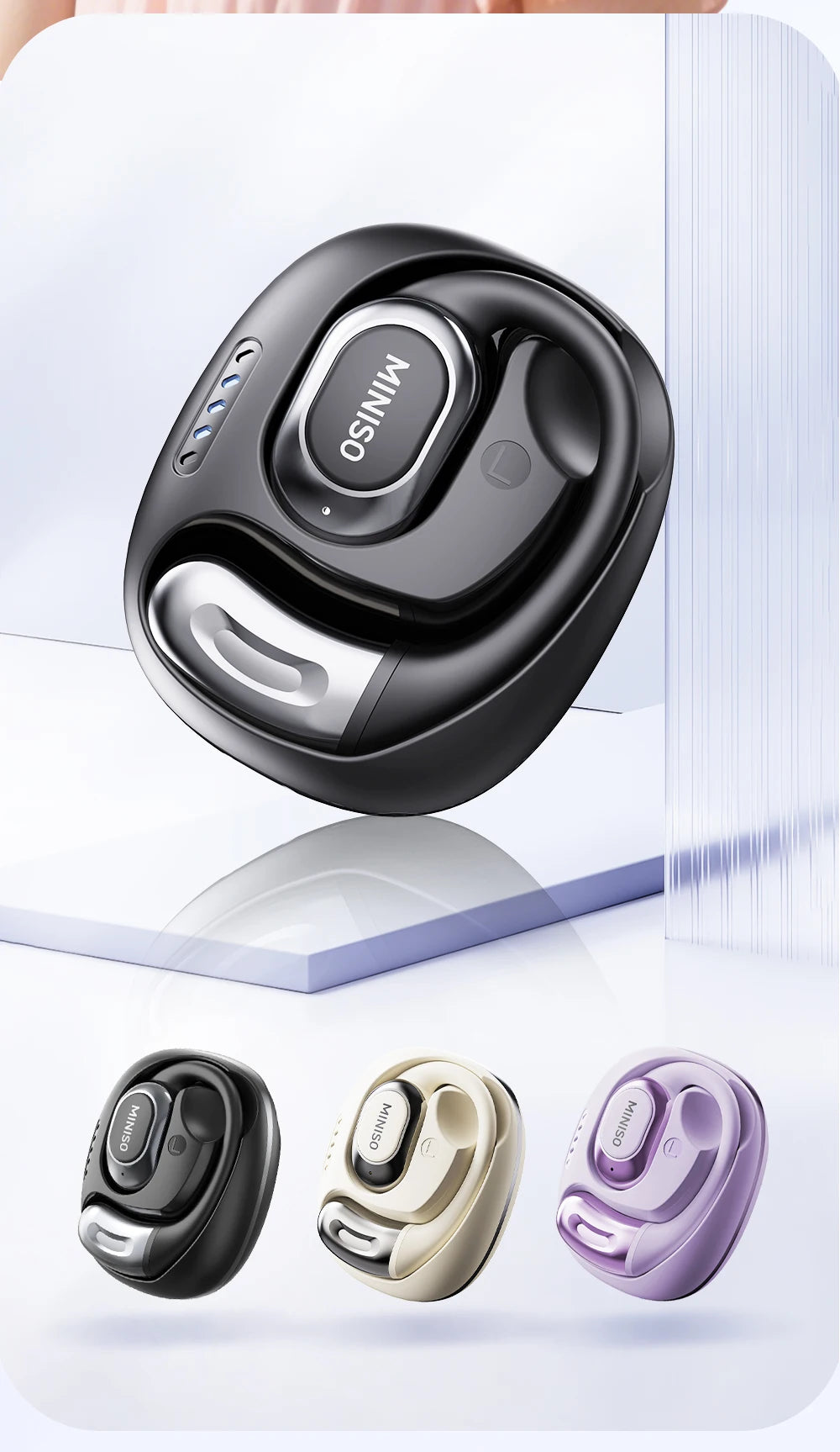 MINISO MS156 Bluetooth V5.4 AI Earphones OWS Sports Wireless Headphones Translation Earphone HD Call Earbuds with Mic Long-life
