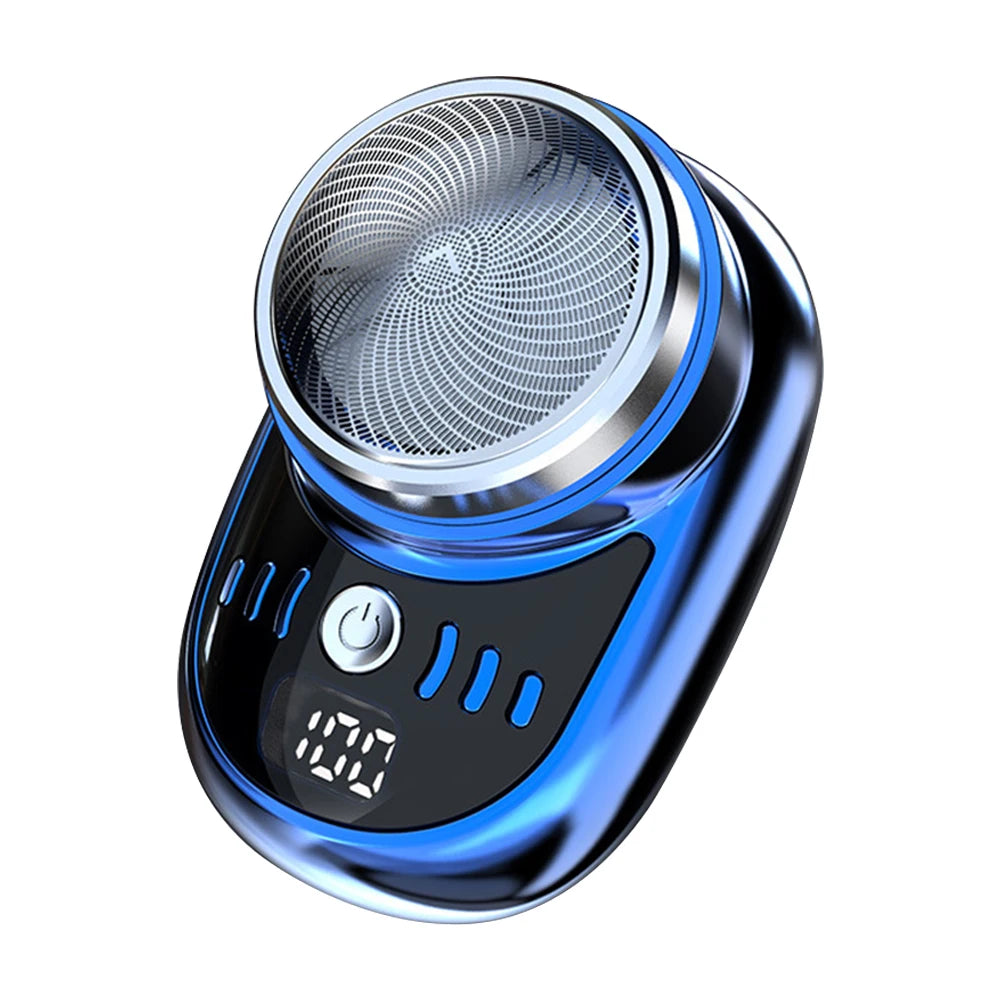Men Mini Electric Travel Shaver USB Charging Painless Cordless Trimmer with Digital Display Washable Pocket Size Portable Shaver