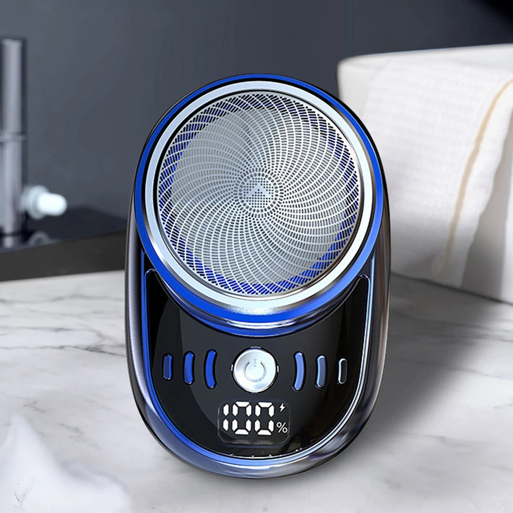Men Mini Electric Travel Shaver USB Charging Painless Cordless Trimmer with Digital Display Washable Pocket Size Portable Shaver