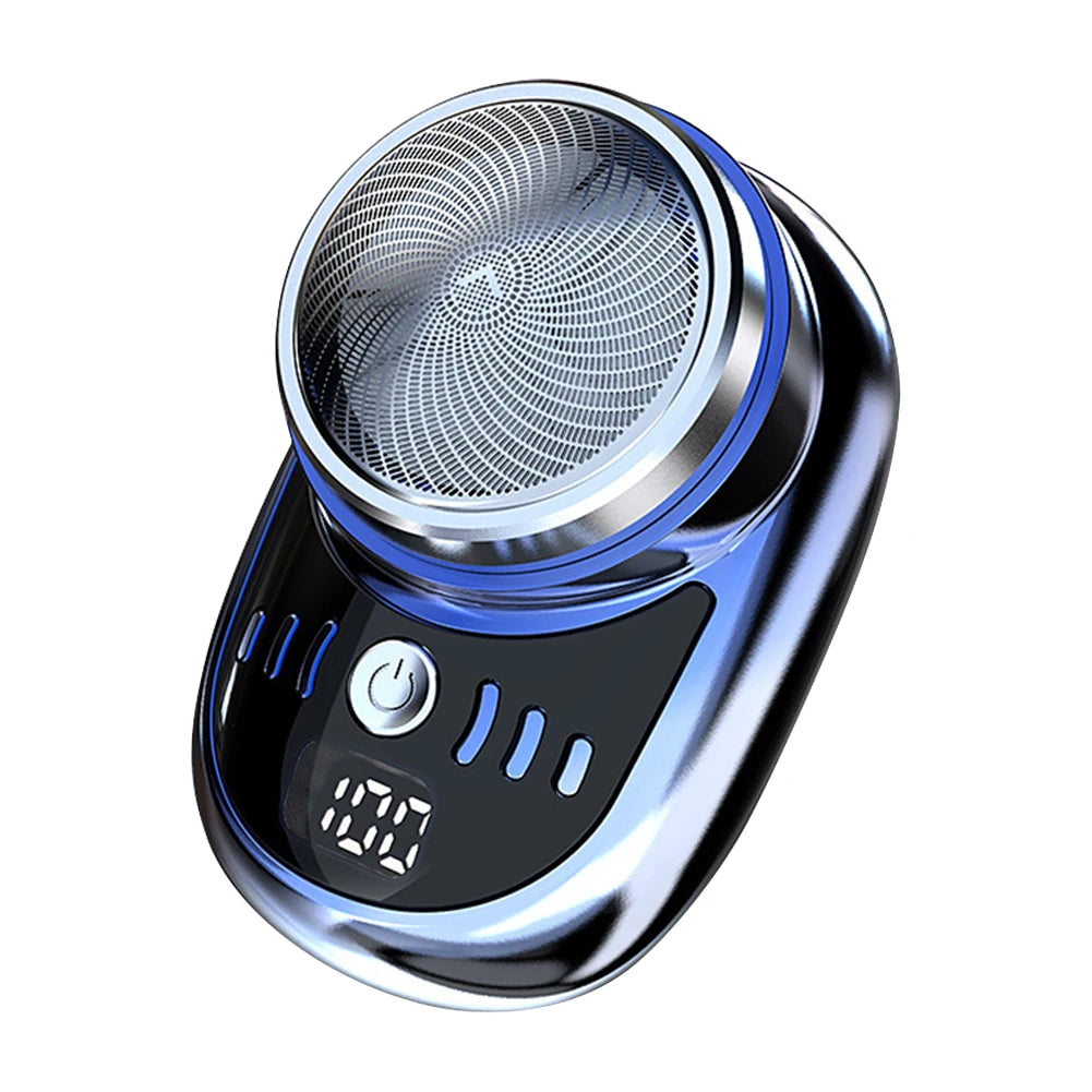 Men Mini Electric Travel Shaver USB Charging Painless Cordless Trimmer with Digital Display Washable Pocket Size Portable Shaver
