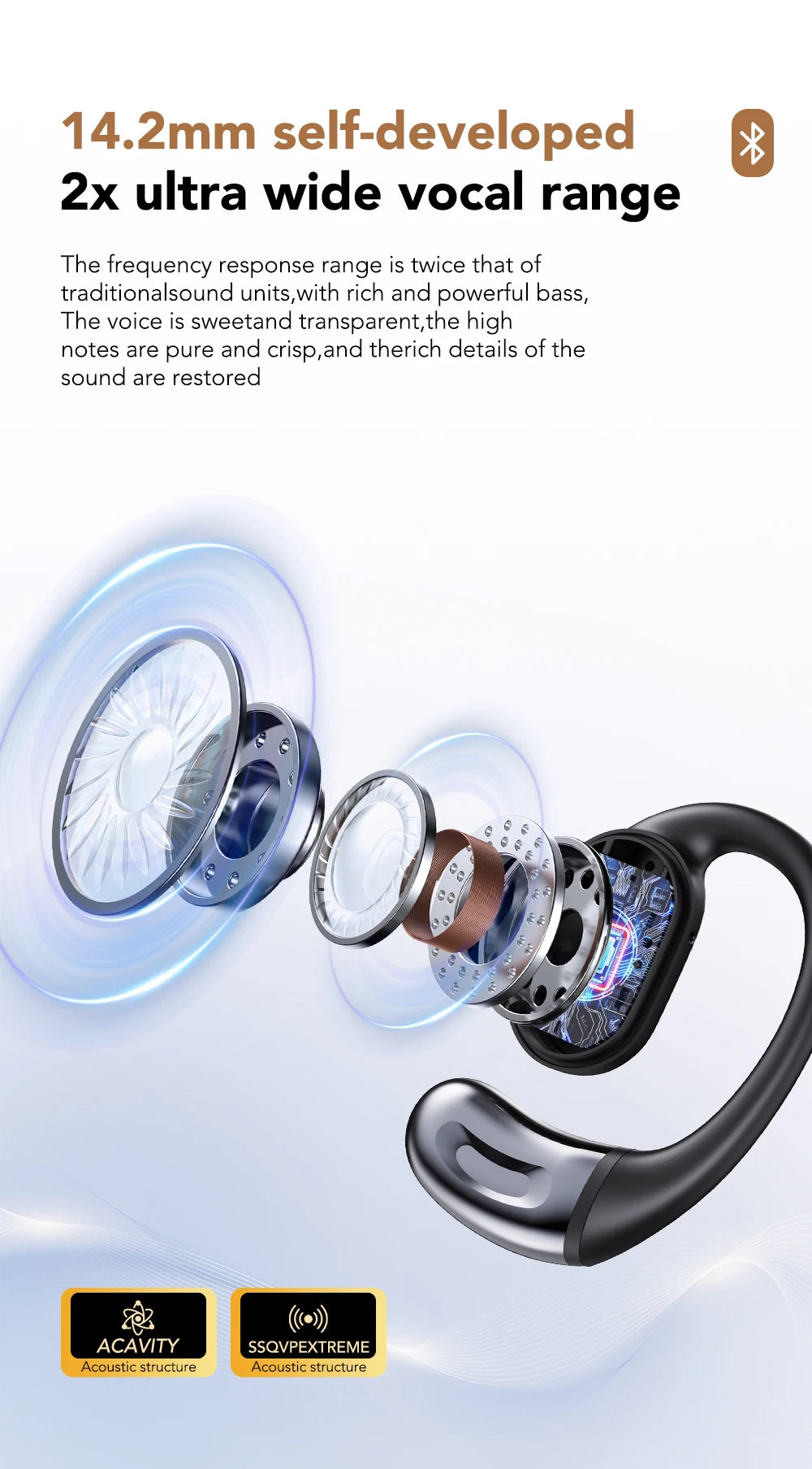 MINISO MS156 Bluetooth V5.4 AI Earphones OWS Sports Wireless Headphones Translation Earphone HD Call Earbuds with Mic Long-life