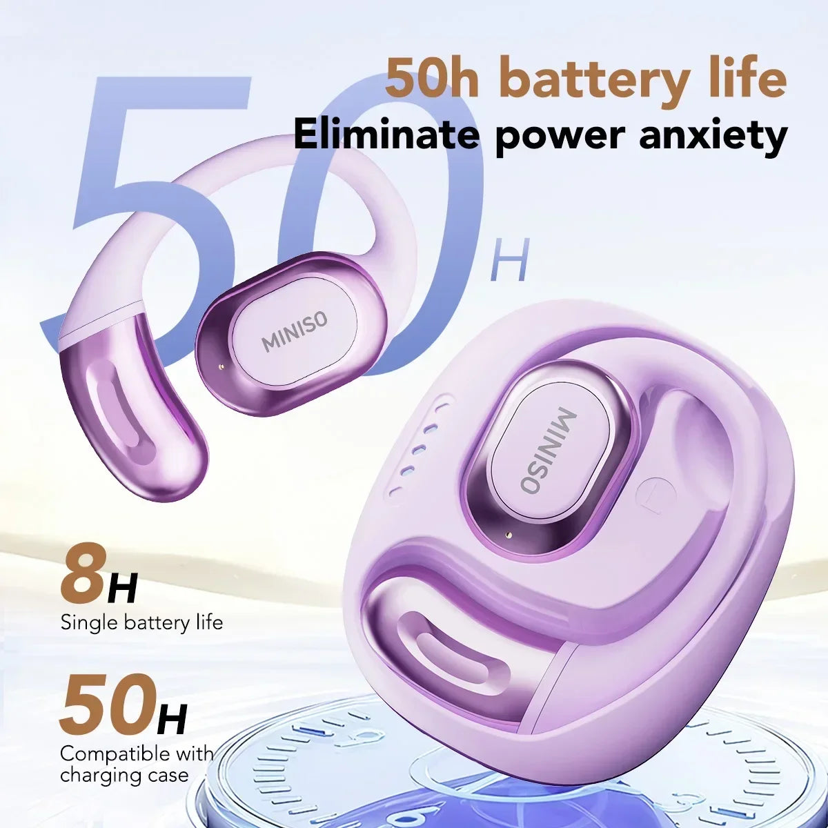 MINISO MS156 Bluetooth V5.4 AI Earphones OWS Sports Wireless Headphones Translation Earphone HD Call Earbuds with Mic Long-life