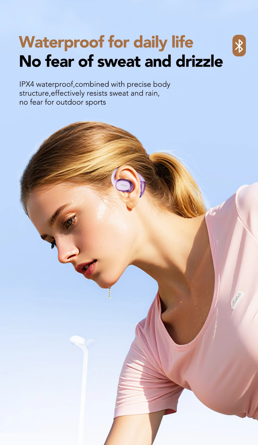 MINISO MS156 Bluetooth V5.4 AI Earphones OWS Sports Wireless Headphones Translation Earphone HD Call Earbuds with Mic Long-life