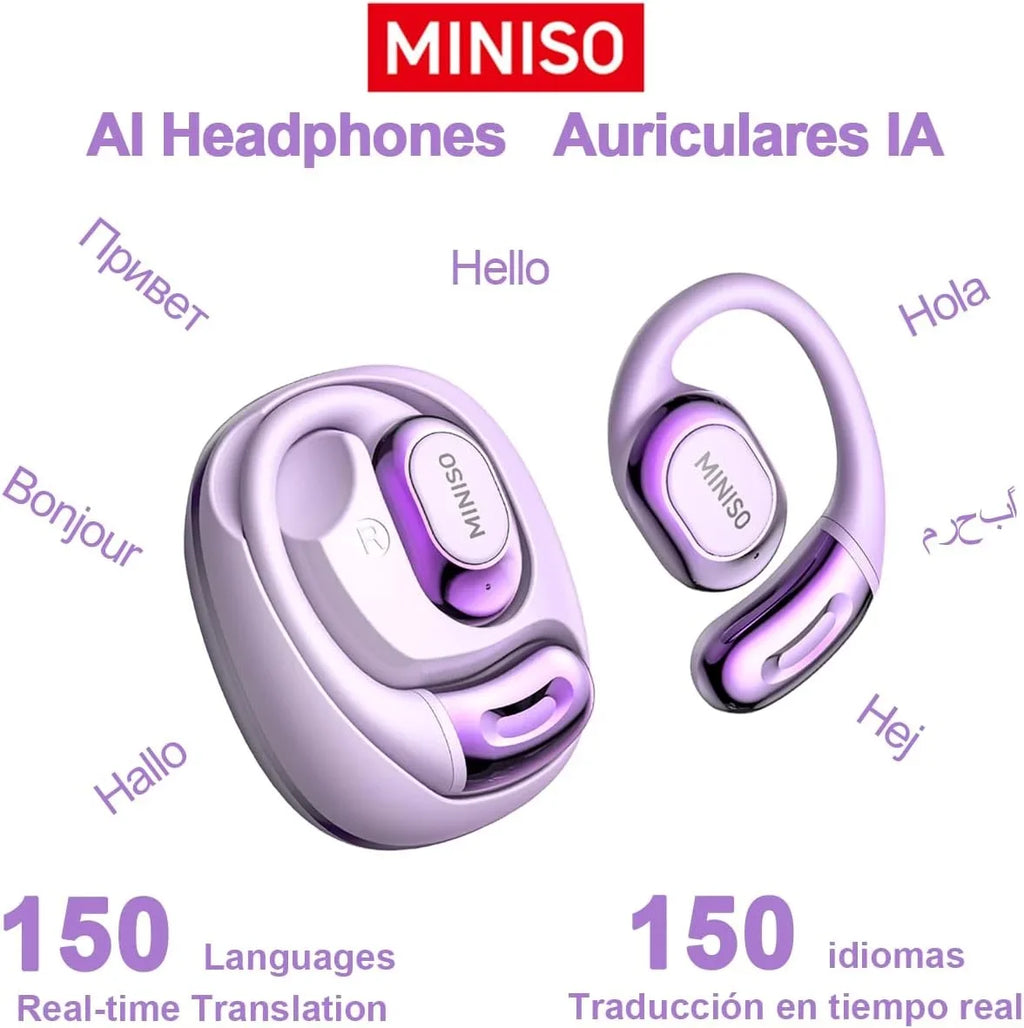 MINISO MS156 Bluetooth V5.4 AI Earphones OWS Sports Wireless Headphones Translation Earphone HD Call Earbuds with Mic Long-life