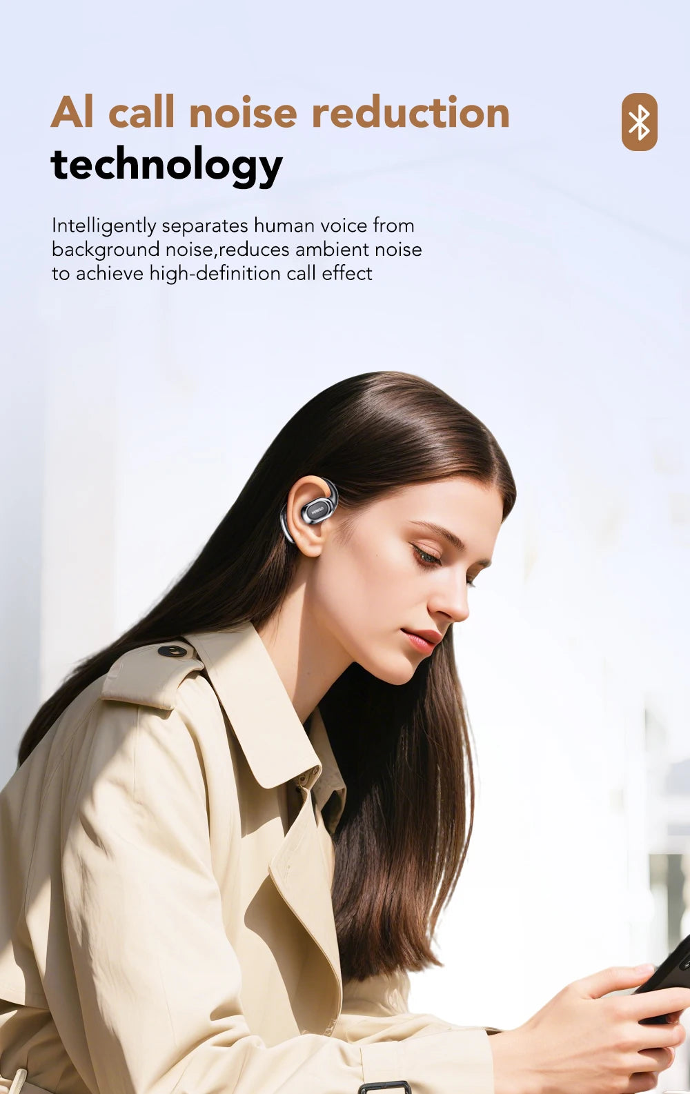 MINISO MS156 Bluetooth V5.4 AI Earphones OWS Sports Wireless Headphones Translation Earphone HD Call Earbuds with Mic Long-life