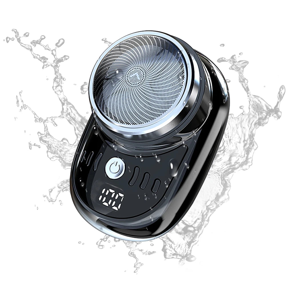 Men Mini Electric Travel Shaver USB Charging Painless Cordless Trimmer with Digital Display Washable Pocket Size Portable Shaver